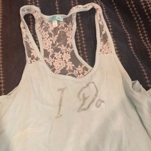 Betsy Johnson “I do” sleep set in mint color.